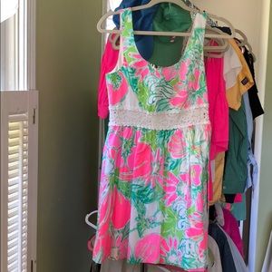 Lilly Pulitzer A Line dress with crochet cut out